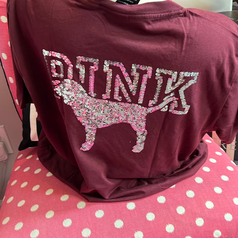 Vs Pink Short Sleeve Bling Tee