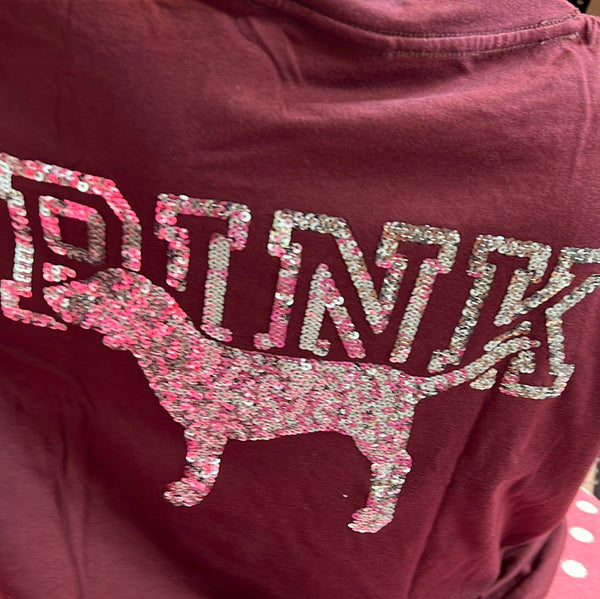 Vs Pink Short Sleeve Bling Tee