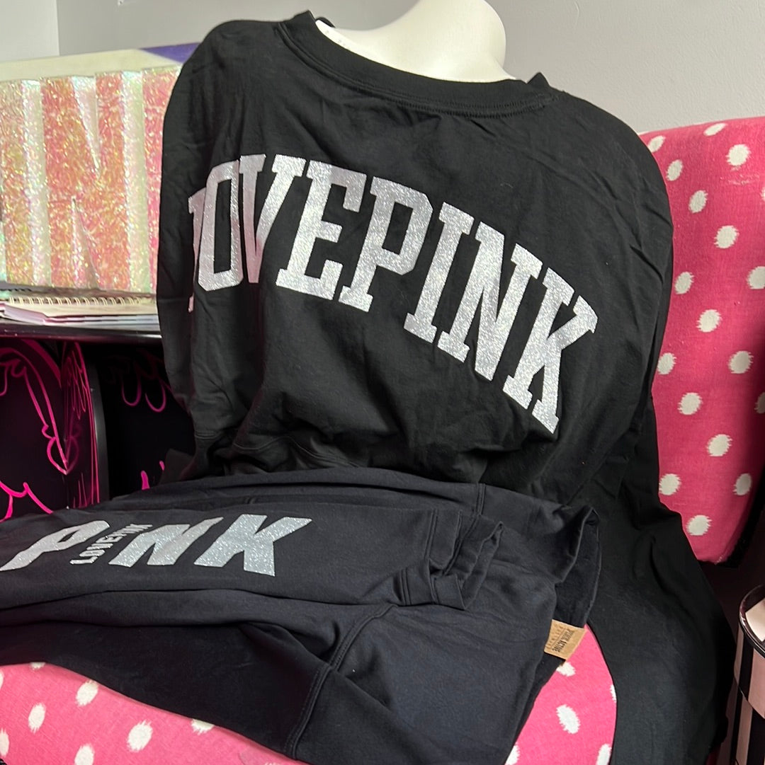 Victoria Secrets Pink Long Sleeve Tee and Legging SET