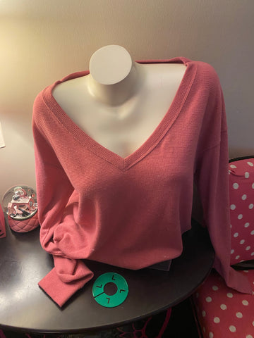 Long Sleeve VS Pink Crop Sweatshirt