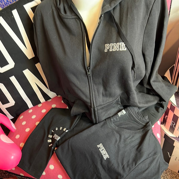 Vs Pink SET 3 Pieces Hoddie /Tee /Leggings