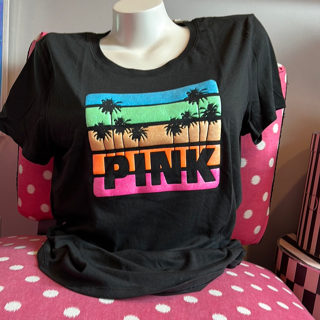 VS Pink shimmer Tee Short Sleeve